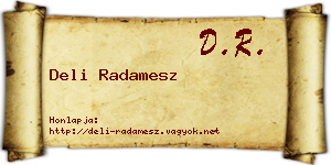Deli Radamesz névjegykártya